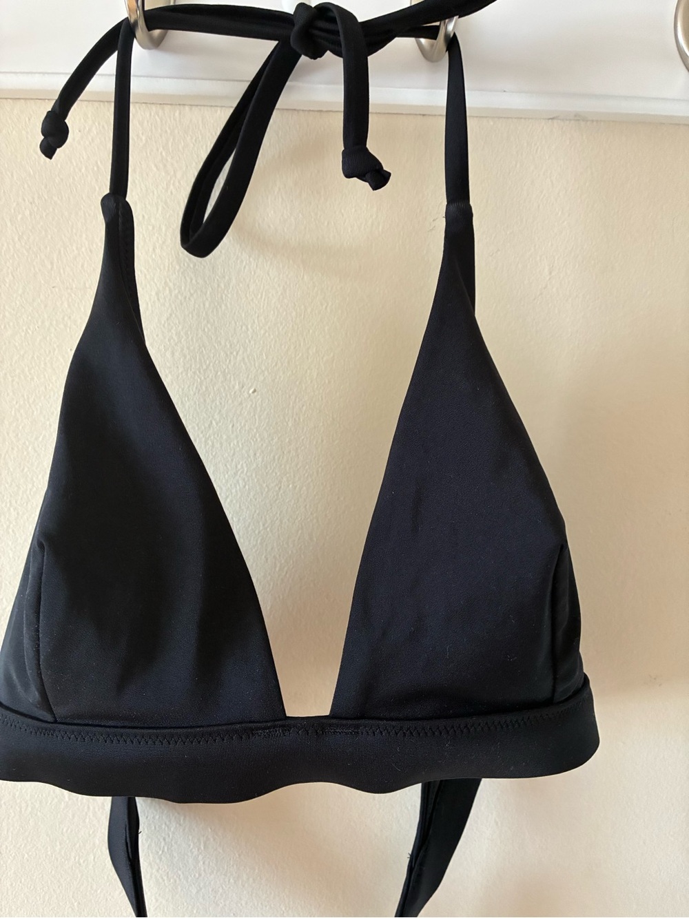 Victoria’s Secret black halter triangle bikini top